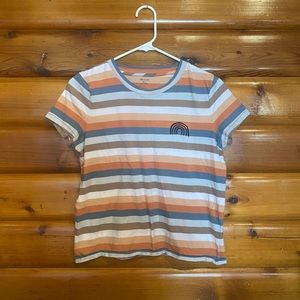 Madewell Striped T-Shirt with Rainbow - S